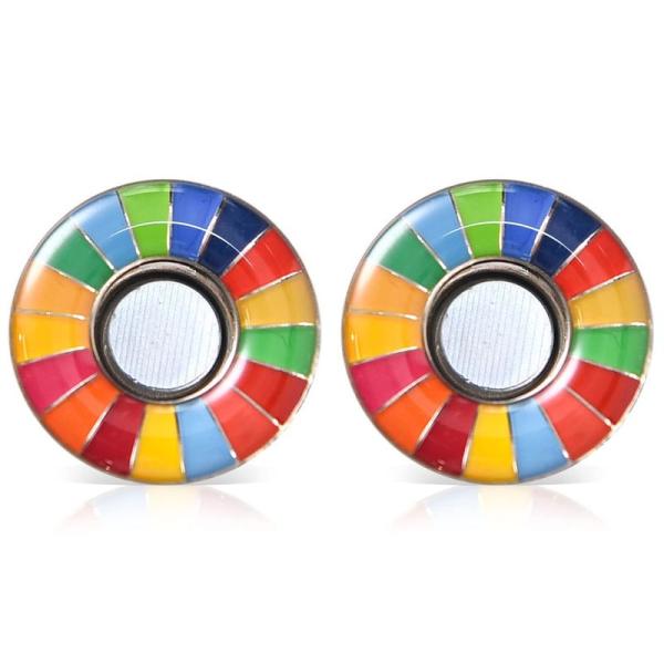 Aoouik sdgs バッジ マグネット 25mm 国連 sdgs バッチ sdgs ピンバッジ ...