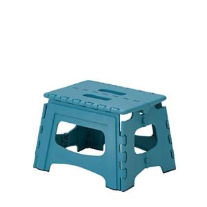 天馬(Tenma) 隙間に収納できる折り畳み踏み台 フォールディングステップ 室内用 脚立 軽くて持ち手付きのステップ 頑丈【色 ラムネブルー】【耐荷重1