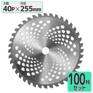 チップソー 替刃 100枚セット 交換 刃こぼれ 草刈機 草刈り機 255mm×40P 草刈刃 チップソー 100枚組｜tttwon