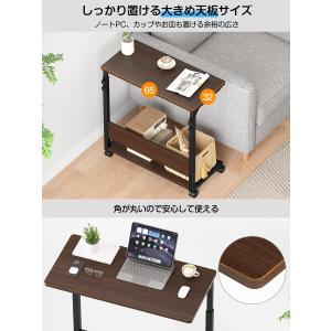 サイドテーブル 昇降式 キャスター付き パソコ...の詳細画像4