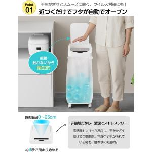 ゴミ箱 ゴミ袋ホルダー 自動開閉 センサー式 ...の詳細画像2