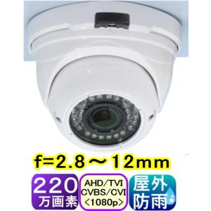 【SA-51604】220万画素 屋外用カラ−ド−ム型防犯カメラ AHD(1080p),TVI(1080p),CVI(1080p)アナログ(CVBS),信号切替出力(4in1) f=2.8〜12mm｜tu-han-net