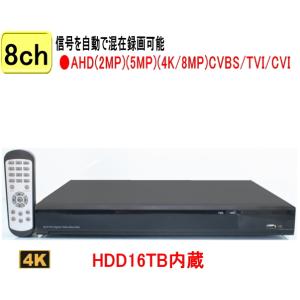 【SA-51661】防犯カメラ監視カメラDVR 録画機8ch(HDD16TB内蔵）AHD&TVI(4K.5M.4M.1080p.720p)CVI映像とアナログ(CVBS)を録画再生可能　｜tu-han-net