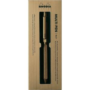 ロディア 多機能ペン スクリプト マルチペン ゴールド  ボールペン 油性 0.5mm 2色(黒・赤...
