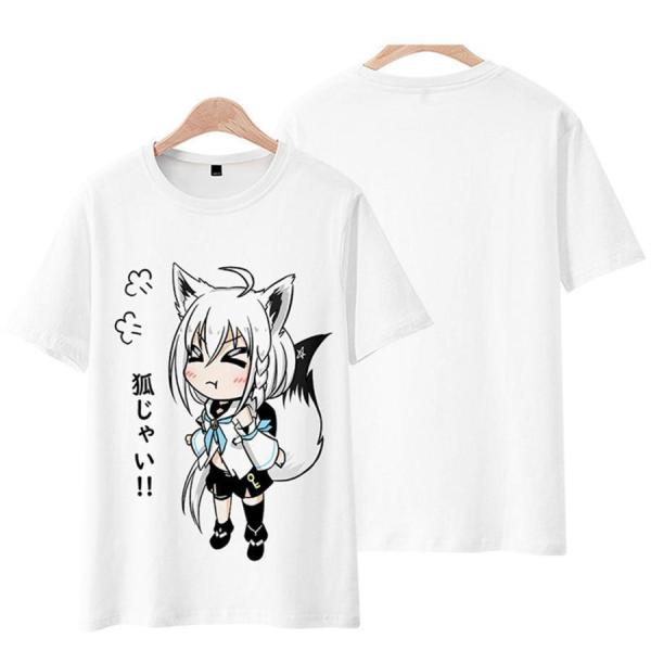 バーチャルYouTuber VTuber ホロライブ 白上 フブキ Tシャツ　男女兼用 服 可愛い ...