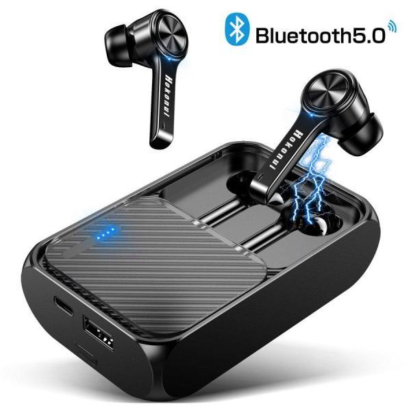 完全ワイヤレスイヤホン 自動接続 Bluetooth5.0 両耳片耳 高音質 ヘッドホン IPX7防...