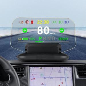 テスラModel3/ModelY適し 速度計 OBD HUD 追加メーター 時計 増設 後付け サブメーター スマホ連動 多機能 ヘッドアップディスプレイ 安全運転 警告機能 ナビ｜tubamenami-store