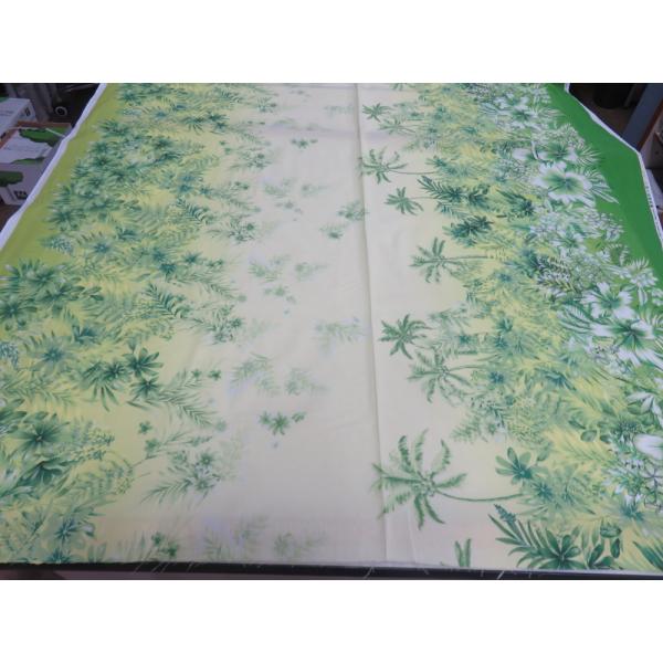 キャシー中島 （キャシーマム）シーチング ヌエヌエ 左右非対称柄 グリーン　生地 布地 綿 コットン...