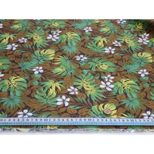 ハワイアン モンステラ ブラウン ブロード生地...の詳細画像2