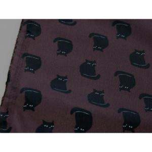 ナイロンオックス生地 キヤットねこ ブラウン 1...の商品画像