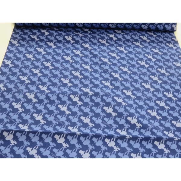 スヌーピー シルエット ブルー オックス  キャラクター 生地 布地 ぬの 手芸 入園