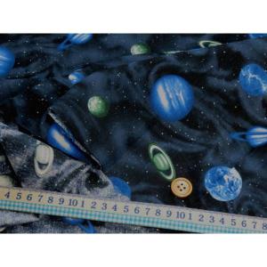 惑星 ブラック CBプリント生地 ポプリン宇宙...の詳細画像1
