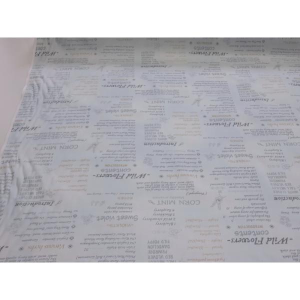 1ｍ単位 アウトレット40% 秋田景子 英字 ライトブルー シャーティング    マークダウン メー...