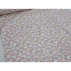 ひつじ羊 ピンク シーチング 生地 108cm幅 日本製 綿100％ プリント生地 布 入園入学 男の子 女の子 ハンドメイド レッスンバッグ 巾着袋 お弁当袋