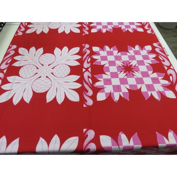 KATUNO １パネル約５８ｃｍ（リピート柄） レッド シーティング生地   安い おしゃれ 生地 ...