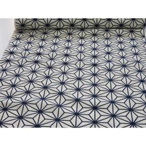 【10cm単位】 和柄 麻の葉 オフ シーチング生地 108cm幅 日本製 綿100％ コットン プリント生地 布 薄手 切り売り 浴衣 甚平 よさこい衣装 ハンドメイド