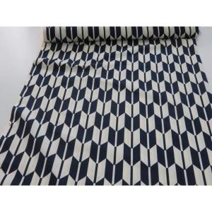 【10cm単位】 和柄 麻の葉 紺ネイビー シーチング生地 108cm幅 日本製 綿100％ コットン プリント生地 布 薄手 切り売り 浴衣 甚平 よさこい衣装 ハンドメイド