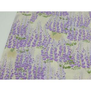 サザンクロス 和柄ドビー 藤の花文様 ベージュ 108cm幅 日本製 生地 綿 コットン 布 切り売り 花柄 和風 浴衣 甚平 ハンドメイド【2mまでメール便可】