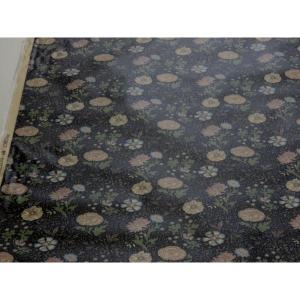 ラミネート生地 アンティークフラワー ブロード ブラック ビニールコーティング 防水 撥水 106cm幅 布 切り売り 入園入学 インテリア ハンドメイド