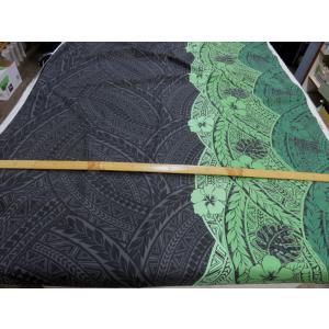 T/Cブロード生地 ハワイアン 左右非対称 大柄 こいグレー フラダンス ムームー アロハ 生地幅108cm 日本製 ポリエステル コットン 布 薄手 夏生地