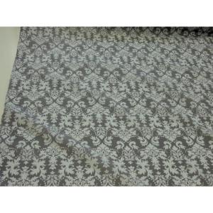 【10cm単位】 ナイロンオックス生地 ダマスク柄 うすいグレー 120cm幅 日本製 ナイロン100％ 防水 布 ハンドメイド プールバッグ エコバッグ