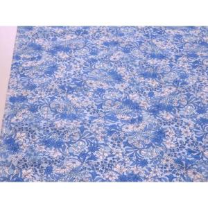 ナイロンオックス生地 花柄 ブルー 120cm幅...の商品画像