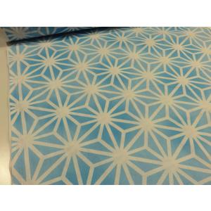 シンプル麻の葉 大 ライトブルー水色 シーチング生地   安い おしゃれ 布地 生地 手芸