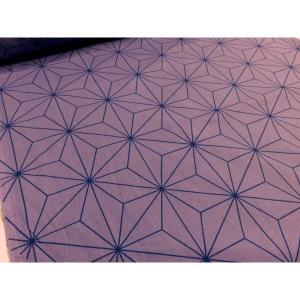 麻の葉 パープル シーチング生地 108cm幅 日本製 綿100％ コットン 布 薄手 浴衣 甚平 よさこい衣装 ハンドメイド