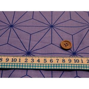 麻の葉 パープル シーチング生地 108cm幅...の詳細画像2