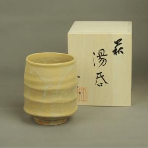 山口萩焼 明善窯 粉引 丼 大和潔作 化粧箱付き 一点物 : 山口ぶちええ