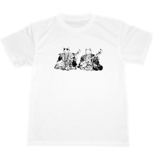 猫　二匹　三味線　ドライ　Tシャツ　歌川国芳　浮世絵　KUNIYOSHI　UKIYOE　ネコ　グッズ