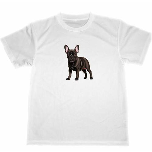 フレンチブルドッグ　ドライ　Tシャツ　黒犬　ペット　フレブル　French bulldog dog ...