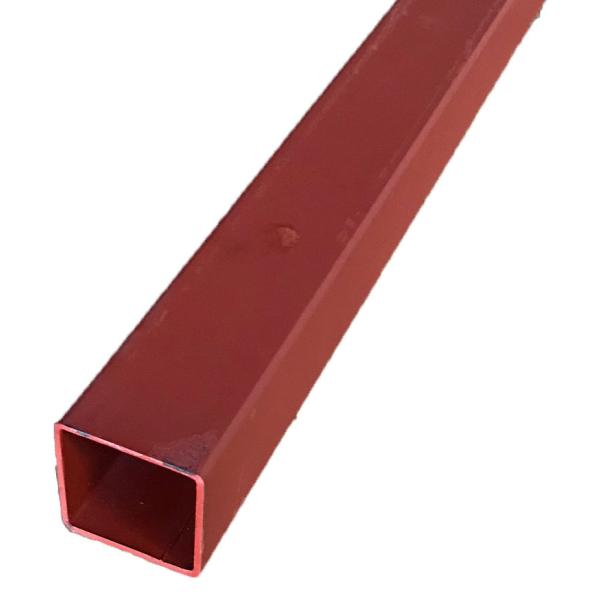 鉄　スチール　角パイプ　厚さ1.6ミリ×50ミリ×50ミリ　長さ2ｍ　重さ約4.8ｋｇ　赤塗装　※普...