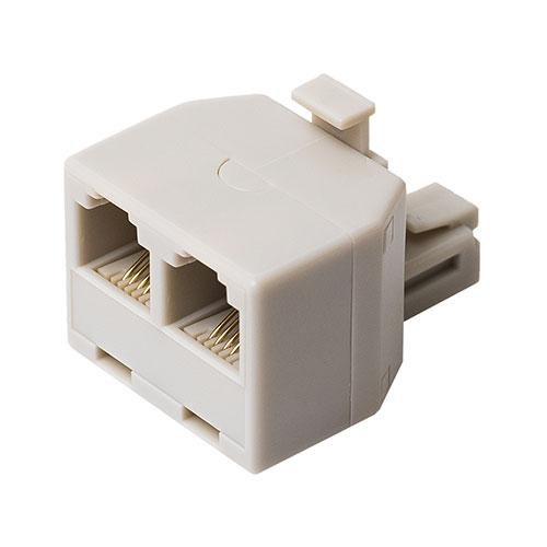 【5個セット】 MCO 分配アダプタ 6極4芯 回線用 白 DA-42/WHX5