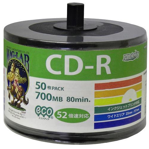 【50枚×5セット】 HIDISC CD-R 700MB エコパック データ用 52倍速対応 白ワイ...