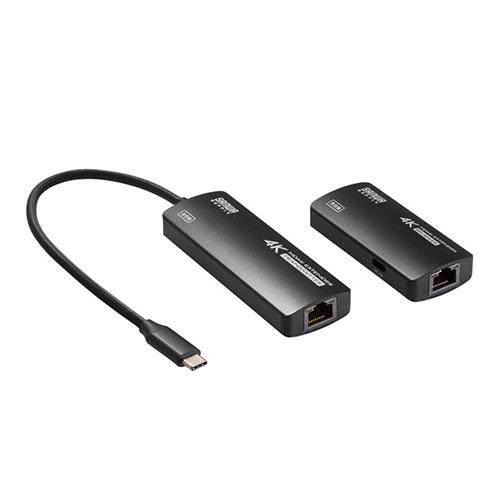 サンワサプライ USB Type-CーHDMI変換エクステンダー 4K対応 ブラック VGA-EXH...