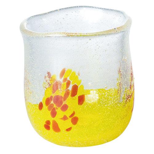 ヤマコー 涼美 涼を楽しむ食器 琉球ガラス 泡雫 千代口 黄 職人手作りの異なる味わいを楽しめる y...