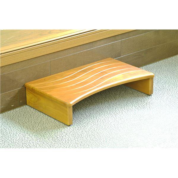 玄関床/玄関台 〔幅：約60cm〕 木製 アジャスター付き 靴収納可 ブラウン 〔完成品〕