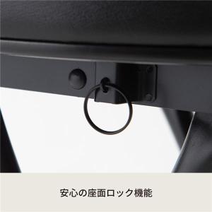 〔2脚セット〕ベースハイチェア(ブラック/黒)...の詳細画像3