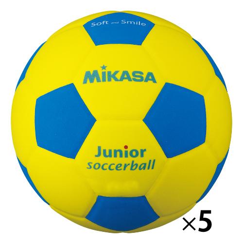 スマイルサッカー軽量（5球） 4号 （1）青 ミカサ SF4J-YBL*5 教育施設限定商品 ed ...