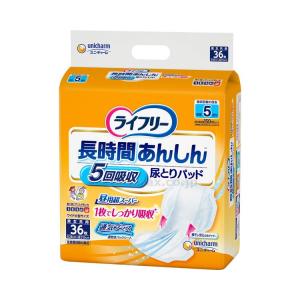 紙おむつ　尿取りパッド ライフリー長時間あんしん尿取りパッド5回 56074→54276　36枚（3） ユニ・チャーム 取寄品 JAN 49031｜tukishimado5