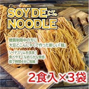 ダイエット ソイデヌードル2食入×3袋 グルテンフリーのダイエット麺 ダイエット こんにゃく麺 満腹 6食パスタ