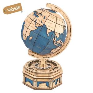 つくるんです ST002 地球儀  ロボタイム 日本公式販売／日本語説明書付 3D ウッドパズル 手作りキット 脳トレ 工作キット