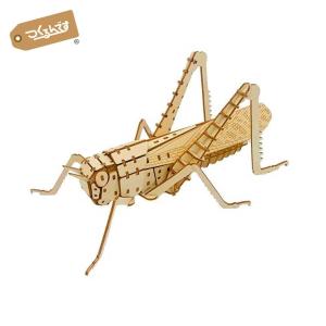 つくるんです ポケットバグズ 虫盛 04BUG トノサマバッタ／日本語説明書付 3Dウッドパズル