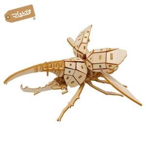 つくるんです ポケットバグズ 虫盛 17BUG へラクレスオオカブト／日本語説明書付 3Dウッドパズル