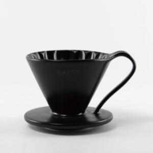 三洋産業 CAFEC  有田焼 フラワードリッパー ブラック CUP1 1杯用 CFD-1BK