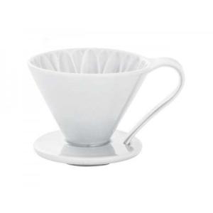 三洋産業   CAFEC 有田焼 磁器  フラワードリッパー 4cup用 ホワイト 蘭  CFD-4WH 2~4杯用