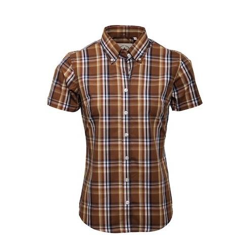 RELCO LADIES BROWN CHECK SHIRT