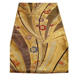 きものしらゆり 本場筑前博多織 紬地 さつま色泥染 袋帯 正絹 仕立て