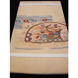 きものしらゆり 本場筑前博多織 紬地 さつま色泥染 袋帯 正絹 仕立て